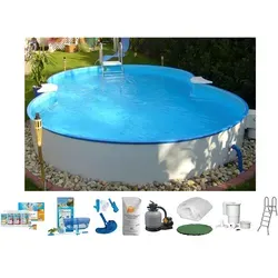 Clear Pool Achtformpool Set 10-tlg, 470x300x120 cm