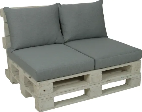 GO-DE Textil 2er Set Palettenkissen uni hellgrau von GO-DE