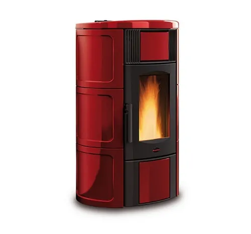 Extraflame Iside Idro H15 wasserführender Pelletofen Majolika Bordeaux