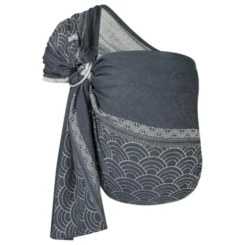 Hoppediz Tragetuch Ring-Sling kbA aus 100% Bio-Baumwolle - Babytragen aus 100% Bio-Baumwolle, leicht und platzsparend, ideal für Eltern unterwegs. Schnell anlegbar mit geprüften Aluminium-Ringen und bebilderter Bindeanleitung.