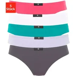 String H.I.S, Damen, Gr. 34, bunt (anthrazit, weiß, mint, flieder, pink), Obermaterial: 95% Baumwolle, 5% Elasthan, unifarben, körpernah, Unterhosen String, aus elastischer Baumwoll-Qualität