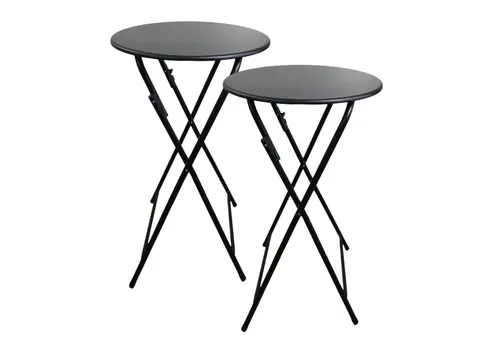 CHEFGASTRO® Stehtisch Bistrotisch 2er Set klappbar mit Husse HxØ 110x60cm MDF-Platte mit PVC