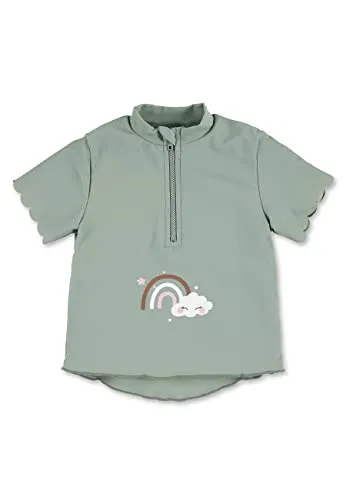 Sterntaler Badeshirt kurzarm Regenbogen - UV-Schutz 50+ für Mädchen - Rashguard-Shirt für Babymädchen mit integriertem UV-Schutz, ideal für Sommerabenteuer im Wasser. Schnelltrocknend und praktisch durch Frontreißverschluss für einfaches An- und Ausziehen.