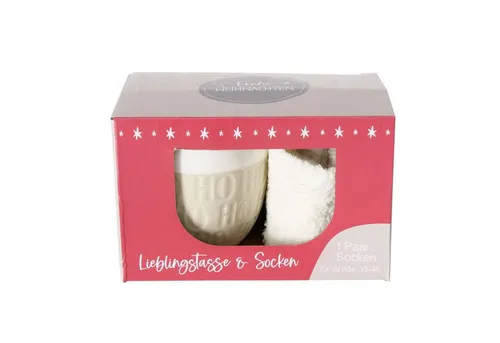 Boltze Home Jumbo-Tasse mit Weihnachtsmotiv HOHO, 600 ml - Kaffeetassen & Becher, ideal für große Portionen heißer Getränke und bringt festliche Stimmung in Ihr Zuhause.