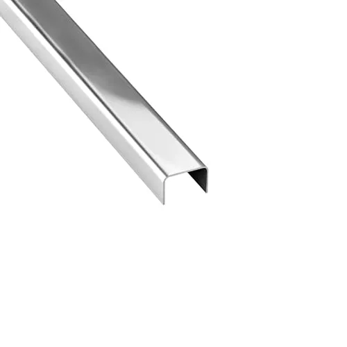 U Profil Edelstahlschiene Bordüre Fliesenschiene Edelstahl V2A L250cm H15mm glänzend