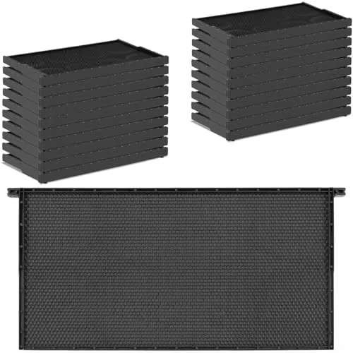 Wiesenfield WIE-BE-28 Mittelwand mit Rahmen - 20 Stück Kunststoff - Werkzeuge & Zubehör zur Bienenzucht, passgenau und pflegeleicht, ideal für eine effektive Wabenbildung mit nachhaltiger Nutzung.