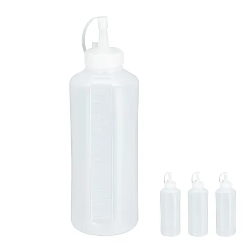 Quetschflasche Saucenspender Dosierflasche Ketchupspender transparent 8er Set