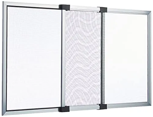 Ausziehbares Insektenschutzgitter 40x50H cm aus eloxiertem Aluminium - Insektenschutzfenster, langlebig und einfach zu bedienen, schützt effektiv vor Insekten und sorgt für frische Luft im Raum.