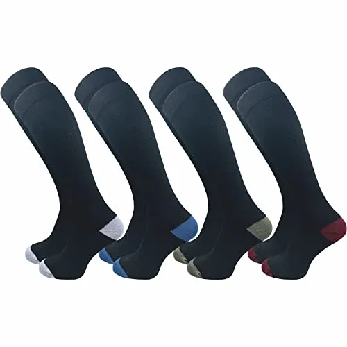 GAWILO Kompressionsstrümpfe für Damen & Herren (4 Paar) - Running Kompressionssocken aus atmungsaktiver Baumwolle, ideal zur Verbesserung der Durchblutung und zur Linderung von Ermüdung bei Reisen und langem Sitzen.