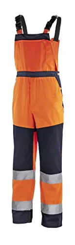 BIG Arbeitsschutz teXXor® Warnschutz-Latzhose BUFFALO leuchtorange/navy 4335 - Sicherheitshosen mit hoher Sichtbarkeit, ideal für Arbeiten im Freien, aus strapazierfähigem Material für optimalen Schutz und Komfort.