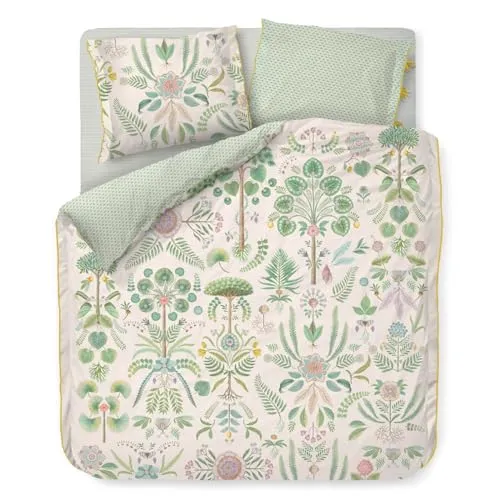 PiP Studio Bettwäsche Bamboleo Off-White, 3-teiliges Set mit floralen Motiven - Bettwäsche-Set aus 100% Baumwolle in elegantem floralen Design. Die glatte Perkal-Oberfläche sorgt für erholsamen Schlaf und wird in einer exklusiven Geschenkbox geliefert.