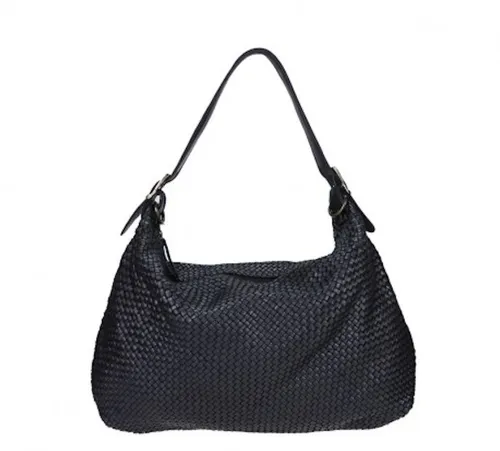 BZNA Umhängetasche Amelia Designer Handtasche Schultertasche Tasche, Geflochtenes Leder