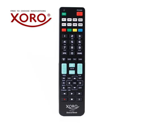 XORO XRC 8F1 Universalfernbedienung für bis zu 8 Geräte - Tastaturen für Home Entertainment, steuern Sie bis zu 8 Geräte gleichzeitig und reduzieren Sie das Chaos mit nur einer Fernbedienung.