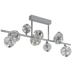 Globo LED-Deckenleuchte Virina - Klare Chrom-Optik für stilvolle Innenräume - Die Globo LED-Deckenleuchte Virina vereint modernes Design mit praktischer Funktionalität. Ideal für Esstische, sorgt sie mit ca. 7136 Lumen und warmweißem Licht für eine einladende Atmosphäre.