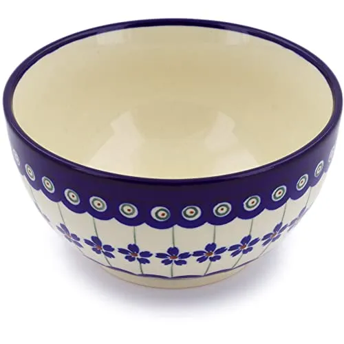 Bunzlauer Keramik 500ml Schüssel Schale Ø14 cm Höhe 7,1 cm Dessertschale Müslischale Kompttschale im Dekor 166a
