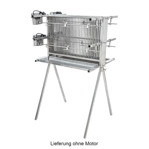 Schneider Vertikalgrill Gesundheitsgrill 4-fach aus Edelstahl 66 cm - Hochwertiger Edelstahlgrill mit 4 Spießen, ideal für bis zu 12 Hähnchen oder 32 Pfund Rollbraten. Perfekt für große Gruppen und leckere Soßen aus Bratensaft.