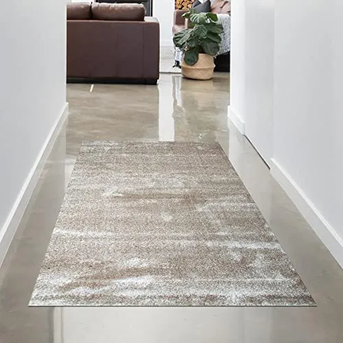 CARPETIA Teppich Hell-dunkel Effekt für Wohnbereich | flauschig | Beige Größe 60x110 cm