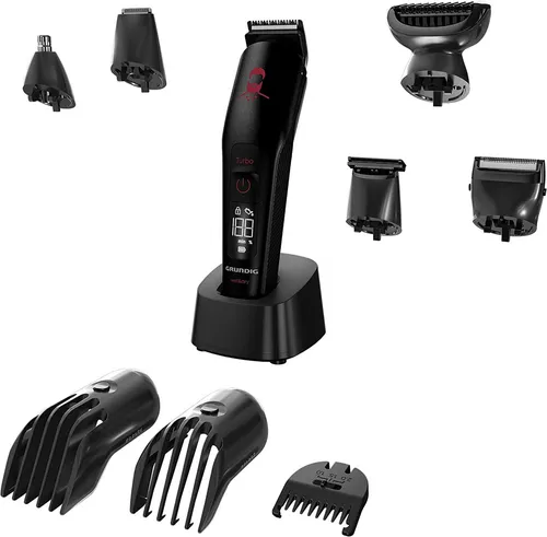 GRUNDIG MGK 9030 ProClub Multihaarschneideset - Körperhaartrimmer mit BeardCare Sensor für Hautschutz und Titan-Beschichtung für präzise Schnitte. Wet & Dry Nutzung für flexible Anwendung unter der Dusche.