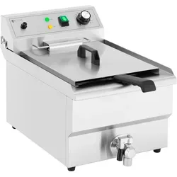 Royal Catering Elektro-Fritteuse 16 l 3000 W - Fritteusen für Gastronomie mit Kaltzone, ideal für große Mengen Frittiergut und einfache Ölentleerung dank Ablasshahn.