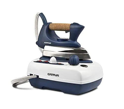 G3 Ferrari G40019 Getto-VAP Professionelles Dampfbügelsystem, 2000 W, 700-cc-Wassertank, 3 bar Druck, Einstellbares Thermostat, Separate Einschaltung für Bügeleisen/Boiler, Blau/Weiß.