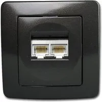 TEM EKONOMIK 2-Fach RJ45 Netzwerkdose Cat5e Anthrazit