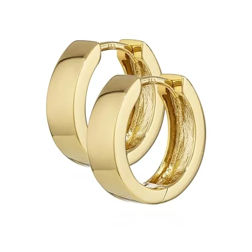 NKlaus Paar Ohrringe Gold - 333 Gelbgold Klappcreolen - Elegante Klappcreolen aus 333 Gelbgold, 14,3 x 4,2mm, leicht und komfortabel – ideal für jeden Anlass und perfekten Glanz für Damen und Mädchen.