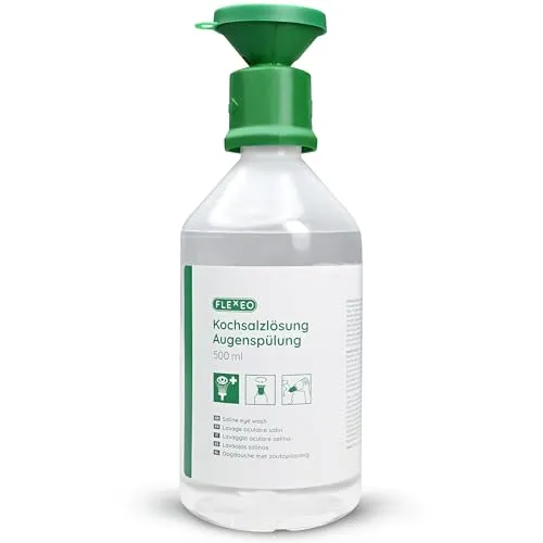 FLEXEO Erste-Hilfe-Set Augenspülflasche NaCl 500ml von FLEXEO