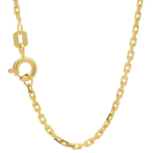 hoplo holzenplotz Goldkette Ankerkette diamantiert Halskette 1,8 mm 333-8 Karat Gold, Kettenlänge:40 cm enge Damenkette
