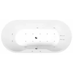 IO HYDRO-AIR Whirlpool Badewanne 180x85cm, weiß - Luxuriöse Badewanne mit 12 Massagedüsen für entspannende Wellnessmomente. Einfach zu installieren und mit leistungsstarker Pumpe für optimalen Komfort. Ideal für erholsame Stunden zu Hause.