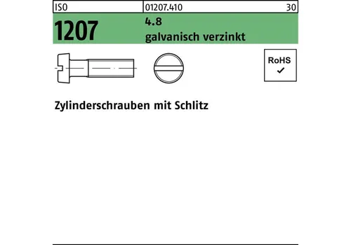 Reyher Zylinderschraube ISO 1207 M4x6, galvanisch verzinkt - Schrauben, Zylinderschraube mit Schlitz, ideal für langlebige Verbindungen, hergestellt in Deutschland und korrosionsgeschützt durch galvanische Verzinkung.