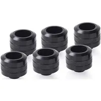Alphacool Eiszapfen PRO 16mm HardTube Fitting G1/4 - Deep Black Sixpack - Wasserkühlung: Hochwertige Verschraubungen für eine zuverlässige und ästhetische Verbindung in Ihrem PC-Wasserkühlungssystem.