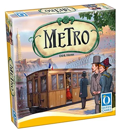 Queen Games 10241 - Metro - Strategisches Brettspiel zum U-Bahn-Ausbau. Baue dein individuelles Streckennetz und sammle Punkte durch geschickte Platzierung. Hohe Interaktion und einfache Regeln sorgen für spannenden Spielspaß.