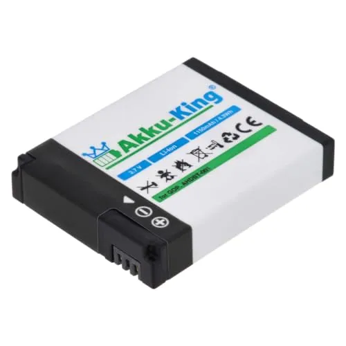 Akku-King Akku kompatibel mit GoPro AHDBT-001 - Li-Ion 1150mAh - für HD Helmet Hero, HD Hero, HD Hero 2, HD Hero 960, HD Hero Naked, HD Surf Hero