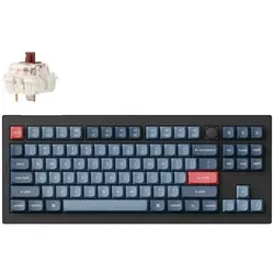 Keychron V3 Max QMK, Carbonschwarz, Gateron Jupiter Brown-Schalter, RGB-Hintergrundbeleuchtung - Weiß