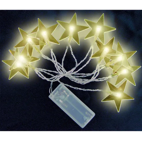 LED Lichterkette Sternenlichterkette Sternenkette warmweiß 10 LED Batterie 3 x