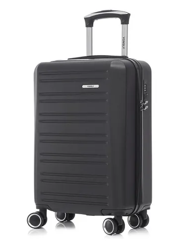 YONSLY Koffer Trolley Reisekoffer M Schwarz - Robuster Hartschalenreisekoffer mit 4 leisen 360°-Doppelrollen für mühelose Mobilität. Integriertes Sicherheitsschloss für sicheren Transport und ergonomischer Gummigriff für hohen Komfort.