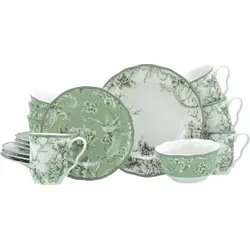 CreaTable Kombiservice 16-tlg. Adelaide Grün aus Porzellan in grün von CreaTable