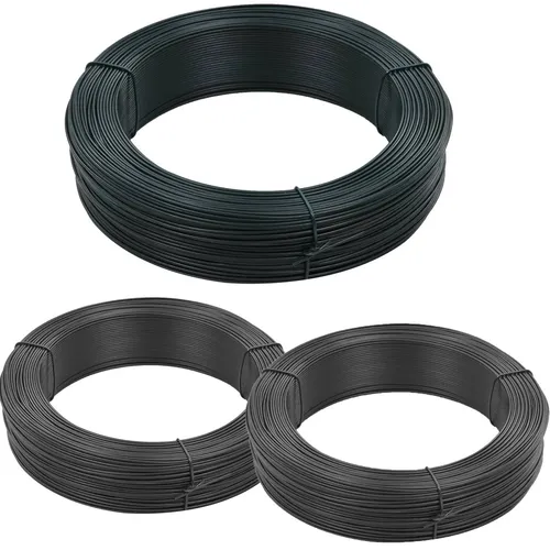 Zaun-Bindedraht 250 m - Verzinkter Stahldraht mit PVC-Beschichtung - Gartenzäune, langlebig und wetterbeständig, ideal für stabile und sichere Zaunlösungen im Garten.