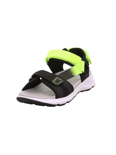 Superfit Criss Cross Sandale, Schwarz/Gelb 0010, 39 EU - Wanderschuhe mit atmungsaktivem Textilfutter für ein super Fußklima und einfache Reinigung. Ideal für den leichten Einstieg dank 3 Klettverschlüssen und stabiler 2-Komponentensohle.