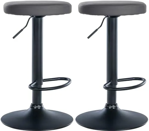 CLP Barhocker Ponte 2er Set Kunstleder, drehbar & höhenverstellbar - Moderner Barhocker aus Kunstleder mit drehbarem Sitz und stufenloser Höhenverstellung. Ideal für Küchen oder Bars, sorgt für Komfort und Stil.
