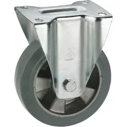 Bockrolle Vollgummi-Rad ø 125 mm mit Alufelge - Schwerlastrolle 180 kg Tragkraft - Transportroller mit hoher Tragkraft von 180 kg, ideal für unebene Untergründe dank stabiler Wabenfelge aus Aluminium-Druckguss und robustem Elastik-Vollgummireifen.