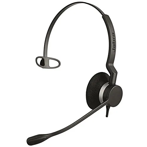 Jabra Q711011 Biz 2300 QD On-Ear Mono Headset - Kopfhörer mit Noise Cancelling, ideal für Büroarbeit – schützt das Gehör mit PeakStop-Technologie und bietet flexibles Arbeiten dank Schnelltrennkupplung.