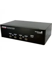 StarTech.com 4 Port Dual DVI USB KVM Switch mit Audio und USB 2.0 Hub - KVM Switch für 4 Geräte mit Audio, unterstützt hohe Auflösungen und bietet einen integrierten USB 2.0 Hub für die gemeinsame Nutzung von Peripheriegeräten.