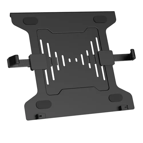 Wiltec Laptopablage für Monitorhalter, Laptopständer aus Stahl mit Breitenanpassung, Laptophalter kompatibel mit VESA 100 x 100 und 75 x 75, Notebook Halterung mit Rutschschutz