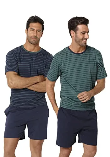 Pyjama LE JOGGER Herren Shorty, Gr. 44/46, gestreift