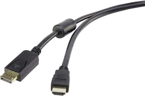 Renkforce DisplayPort / HDMI Adapterkabel DisplayPort Stecker, HDMI-A Stecker 1.00 m Schwarz RF-3301522 mit Ferritkern,