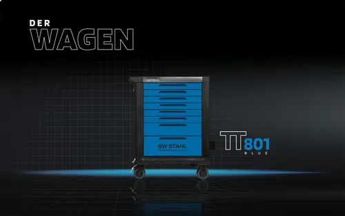 SW-Stahl Z3113 Profi-Werkstattwagen TT801, blau, bestückt, 246-teilig