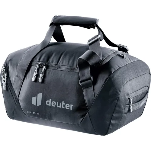 Deuter Unisex-Adult 35 Duffel Bag - Praktische Reisetasche in Schwarz, 35 L - Rucksack-Zusatztaschen mit Rundbogenöffnung für schnellen Zugriff und vielseitigem Tragekomfort dank verstellbarer Trageriemen und gepolsterten Griffen.