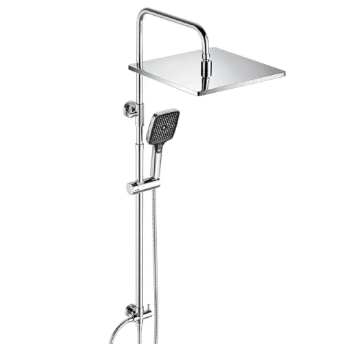 JOHO Edelstahl Duschsystem ohne Armatur – Regendusche 30x30 cm