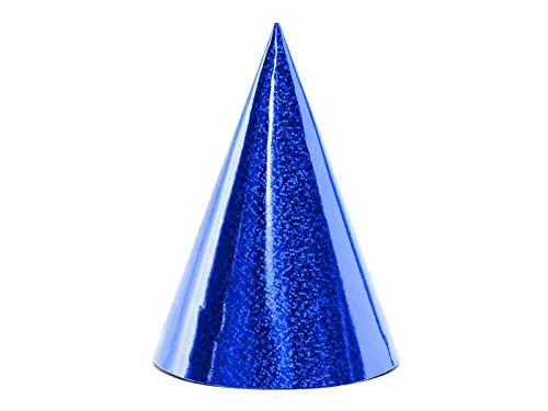 Mellilu Glänzende Party Hütchen 17 cm 6 St. Holographisch Dunkelblau Party Geburtstag Silvester